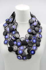 Jimi Hendrix Recycled Wooden Disks Neckace 5 Strand - Jianhui London