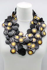 Jimi Hendrix Recycled Wooden Disks Neckace 5 Strand - Jianhui London