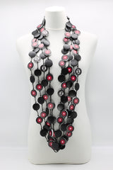 Jimi Hendrix Recycled Wooden Disks Neckace 5 Strand - Jianhui London