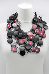 Jimi Hendrix Recycled Wooden Disks Neckace 5 Strand - Jianhui London