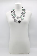 Jimi Hendrix Recycled Wooden Disks Neckace 5 Strand - Jianhui London