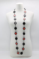 Jimi Hendrix Recycled Wooden Disks Neckace 5 Strand - Jianhui London