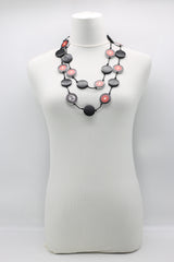 Jimi Hendrix Recycled Wooden Disks Neckace 5 Strand - Jianhui London
