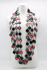 Jimi Hendrix Recycled Wooden Disks Neckace 5 Strand - Jianhui London
