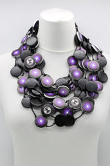 Jimi Hendrix Recycled Wooden Disks Neckace 5 Strand - Jianhui London
