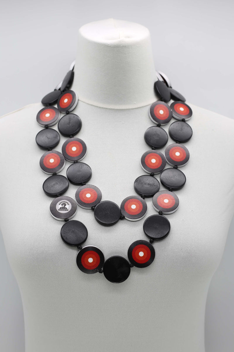 Jimi Hendrix Recycled Wooden Disks Necklace - Jianhui London