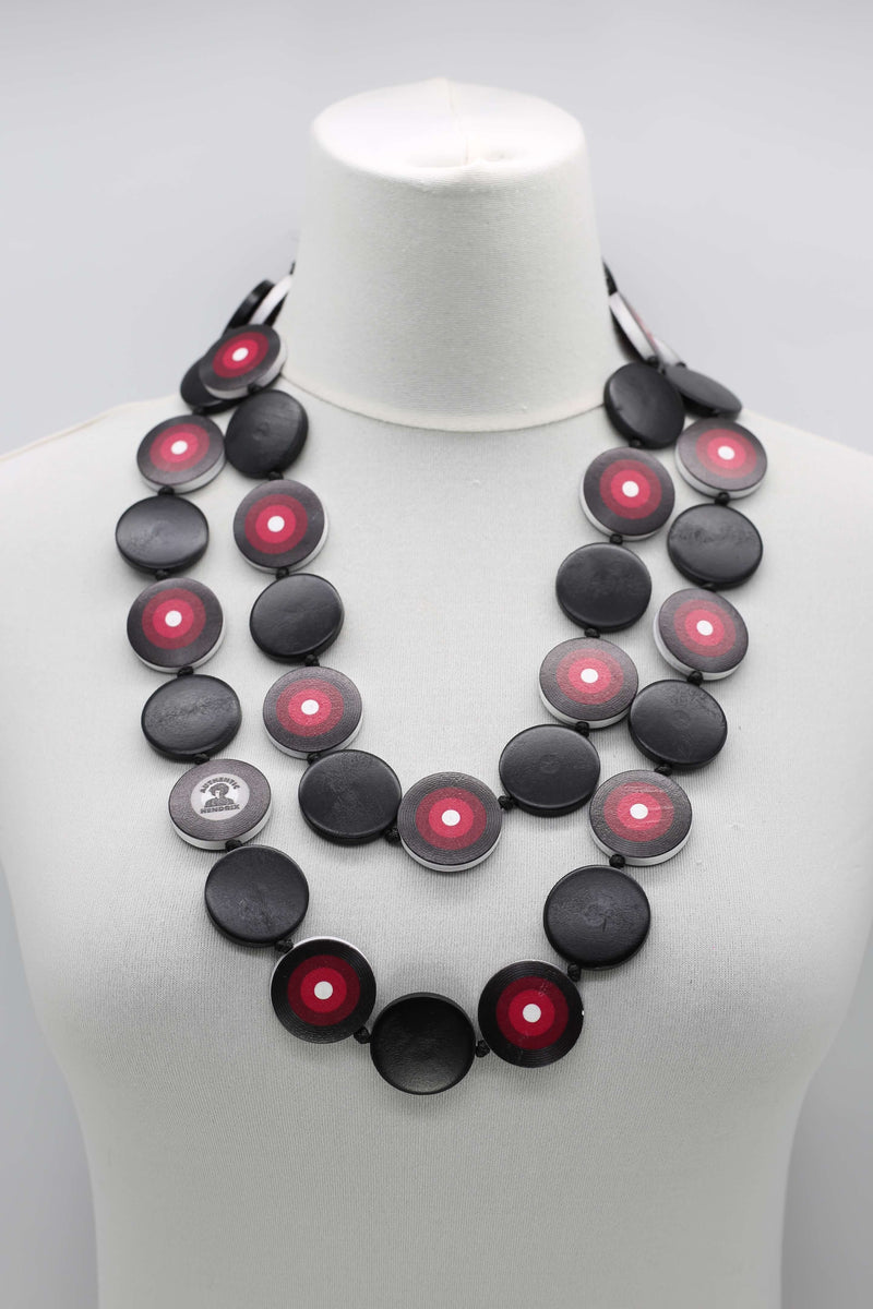 Jimi Hendrix Recycled Wooden Disks Necklace - Jianhui London