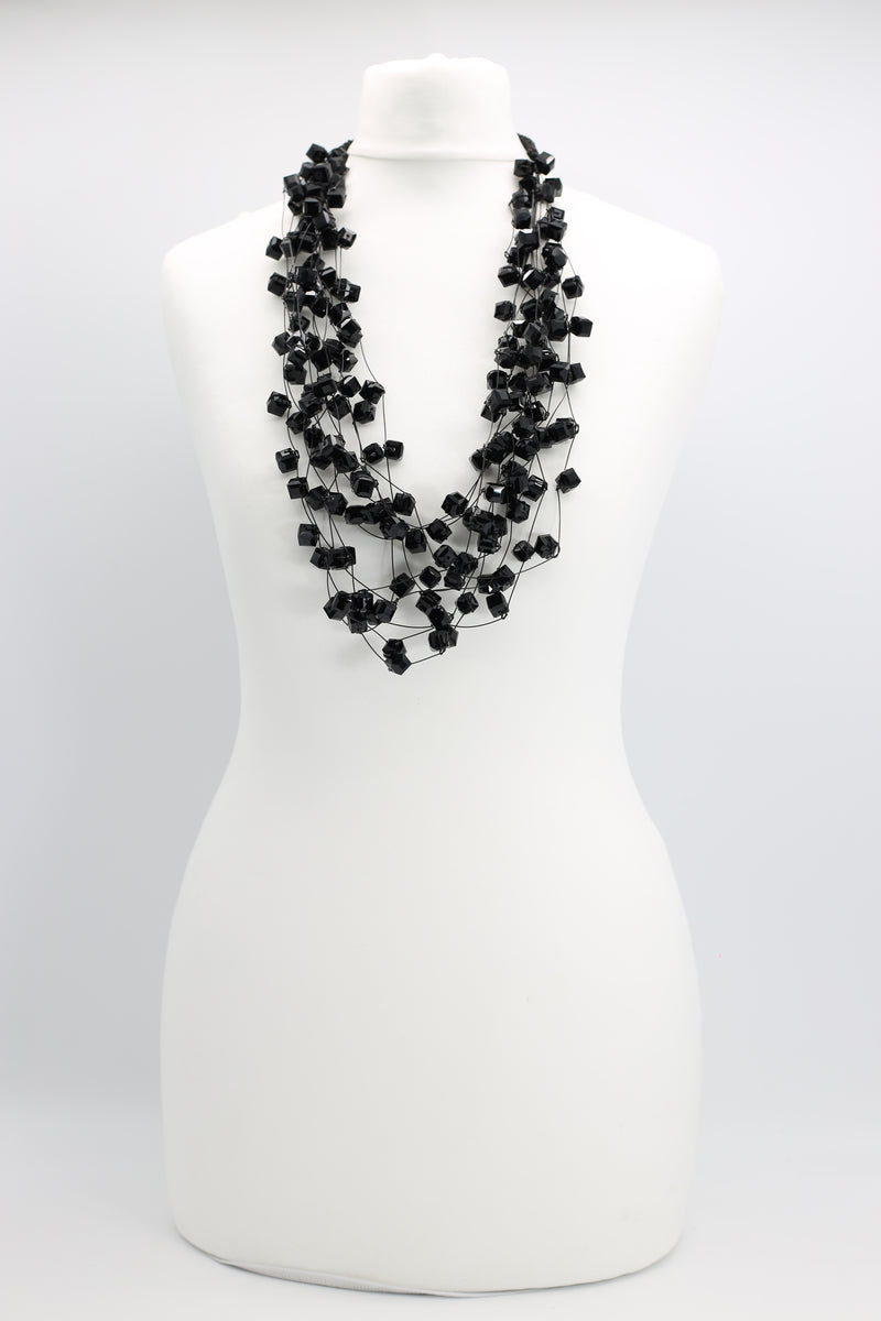 Crystal Cubes on Fishing Wire Necklaces - Medium