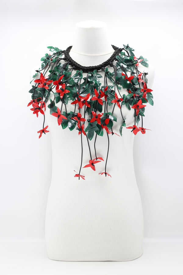 Recycled Plastic Bottles Daphne flower fringe necklace - Jianhui London