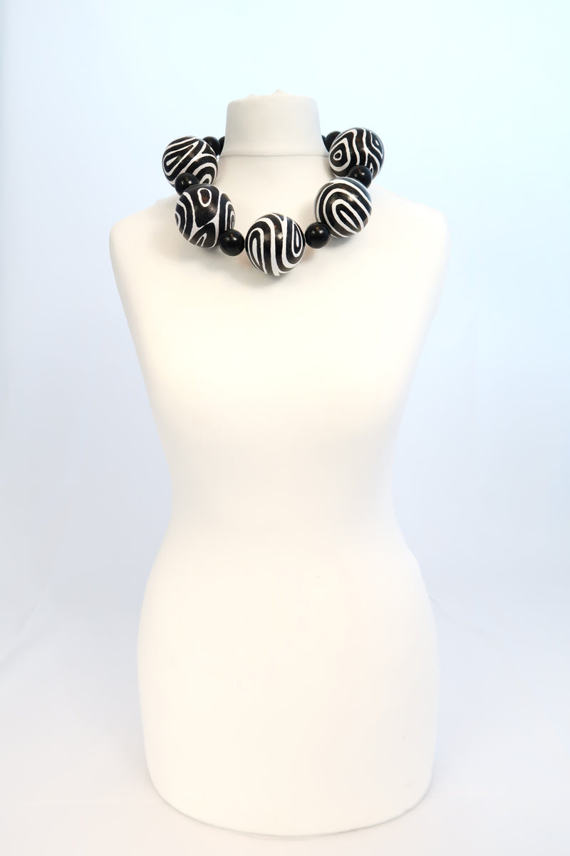 SUPER GIANT BEADS NECKLACES HANDMADE FROM RECYCLED WOOD