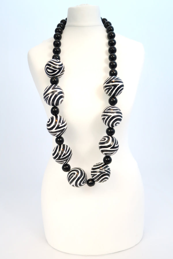SUPER GIANT BEADS NECKLACES HANDMADE FROM RECYCLED WOOD