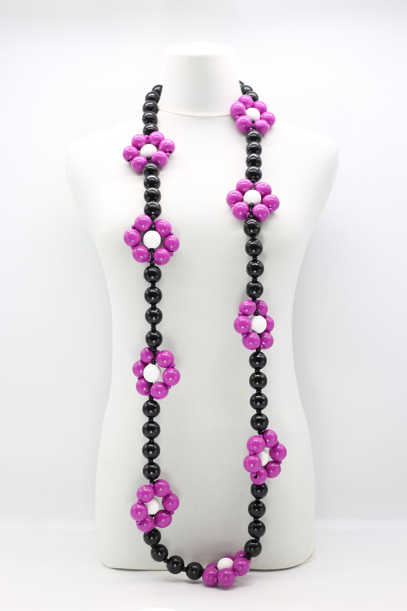 Recycled Wooden Beads Flower Necklace - Pre Order - Jianhui London