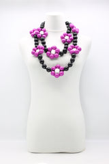 Recycled Wooden Beads Flower Necklace - Pre Order - Jianhui London