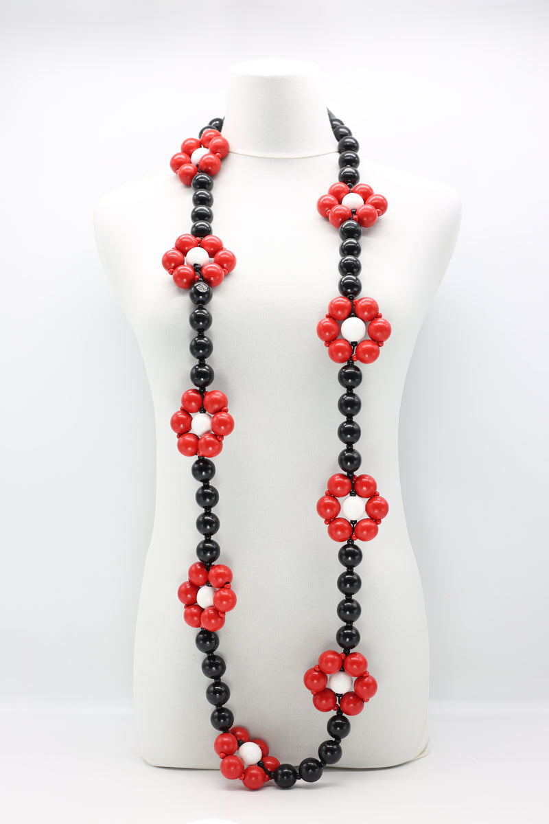 Recycled Wooden Beads Flower Necklace - Pre Order - Jianhui London