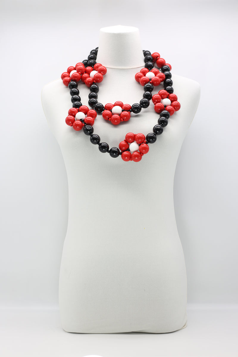 Recycled Wooden Beads Flower Necklace - Pre Order - Jianhui London