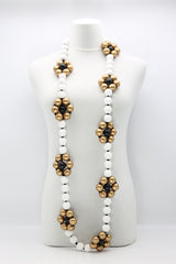 Recycled Wooden Beads Flower Necklace - Pre Order - Jianhui London