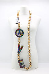 Jimi Hendrix Recycled Wooden Beads Love Necklace - Jianhui London