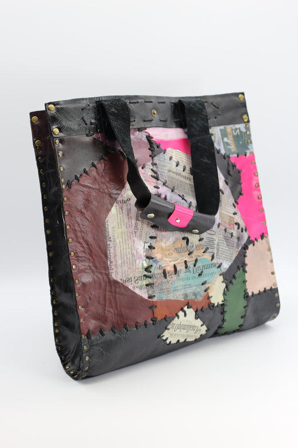 Hand Crafted Tote Bag From Recycled Leather