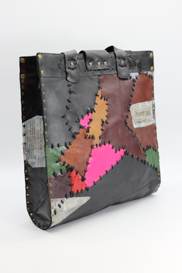 Hand Crafted Tote Bag From Recycled Leather