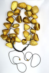 Sustainable Handmade bells necklace made from recycled seeds shells
