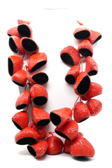 Sustainable Handmade bells necklace made from recycled seeds shells