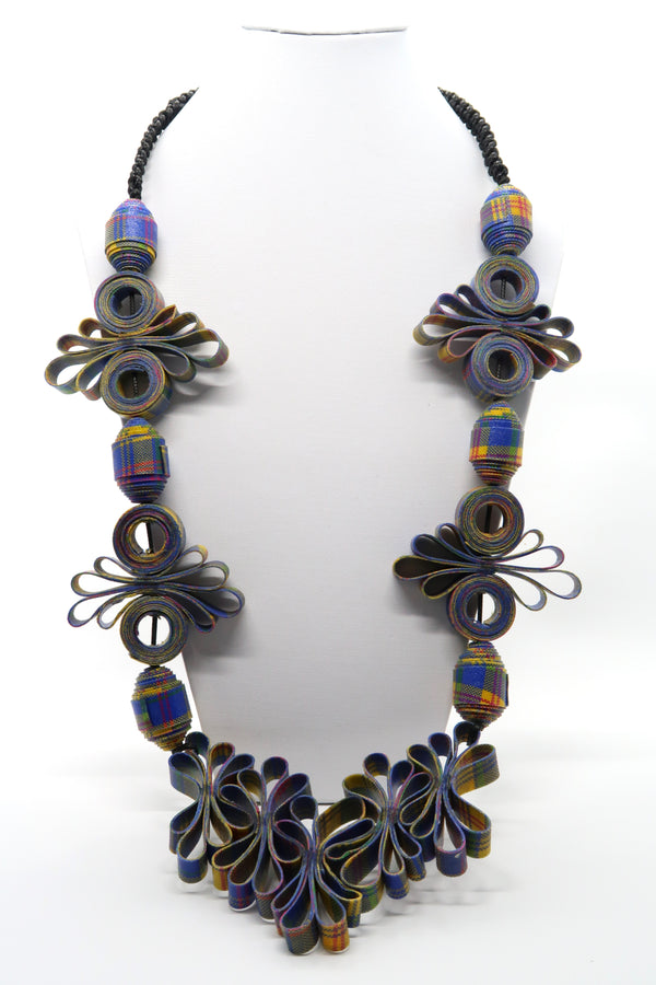 Handmade Recycled Fabric Butterfly Necklace