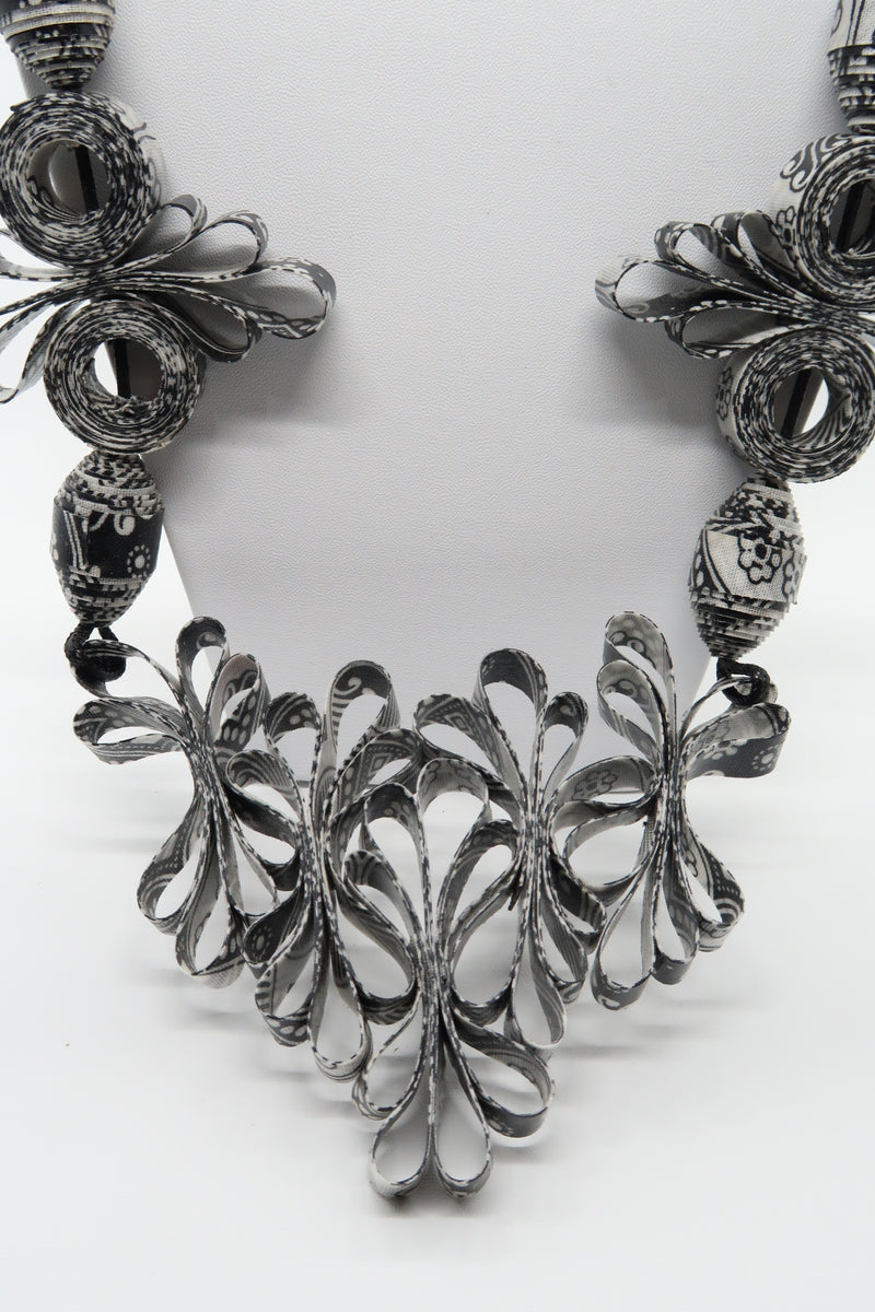 Handmade Recycled Fabric Butterfly Necklace