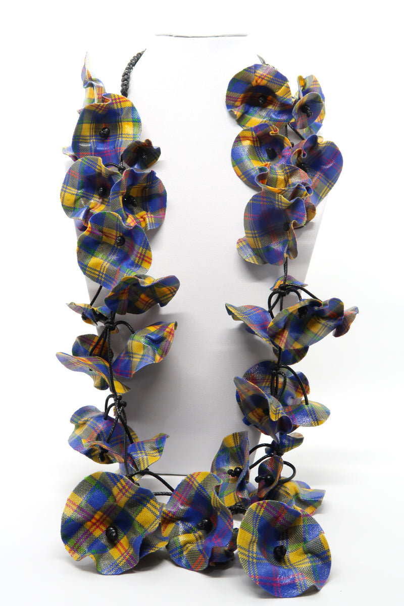 Handmade Recycled Fabric Lotus Leaves Neckalce