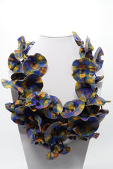 Handmade Recycled Fabric Lotus Leaves Neckalce