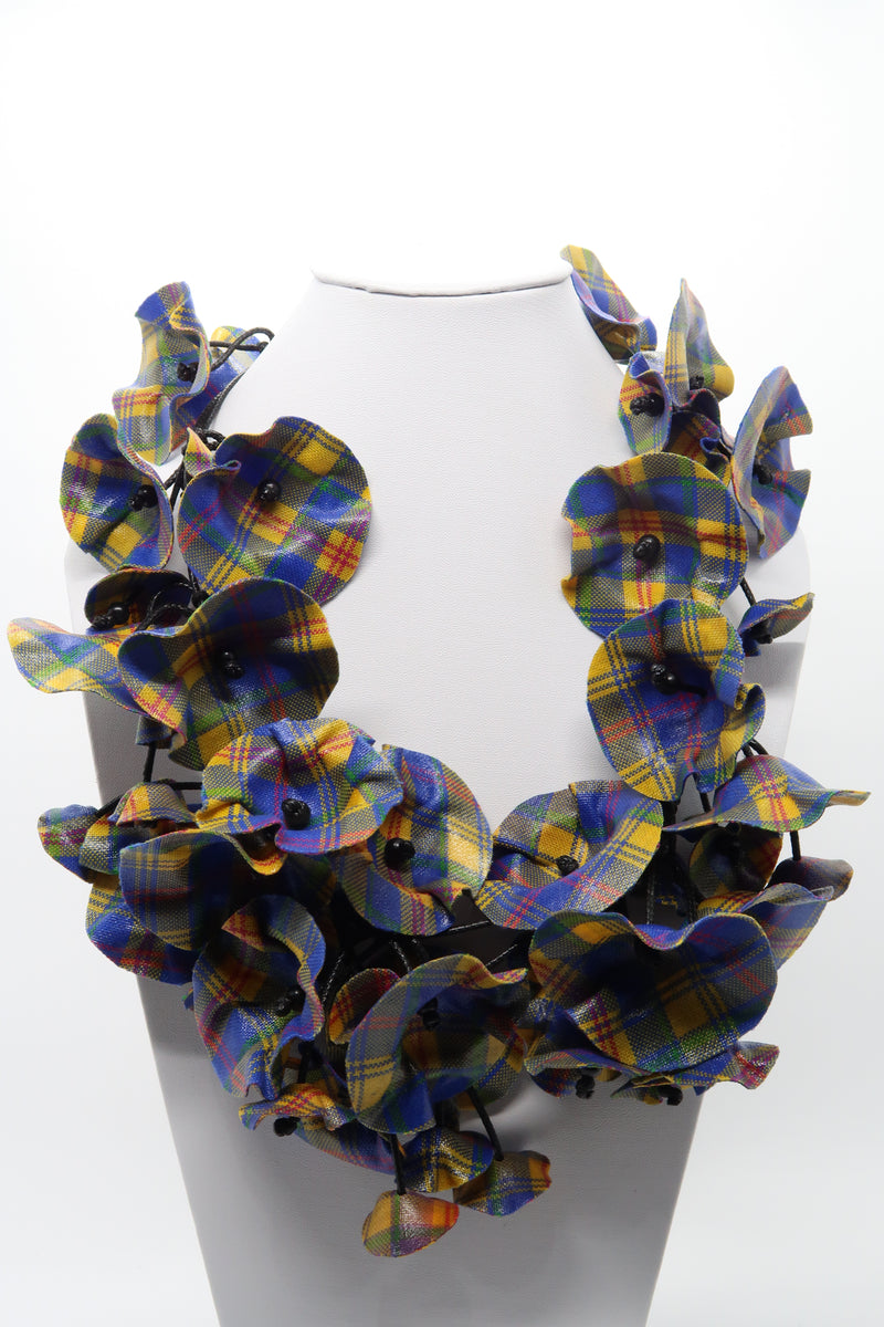 Handmade Recycled Fabric Lotus Leaves Neckalce