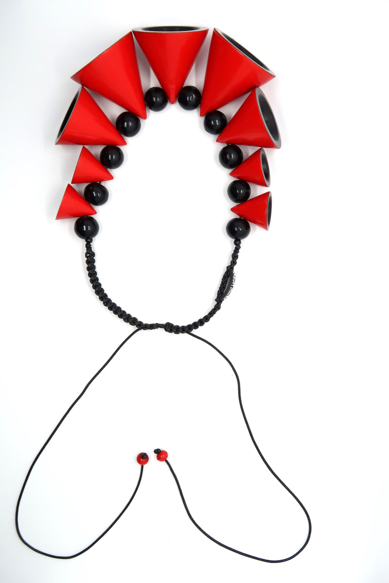 Handmade Cones from recycled wood necklace