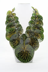 Coccoloba leaves Necklace made from recycled plastic water bottles