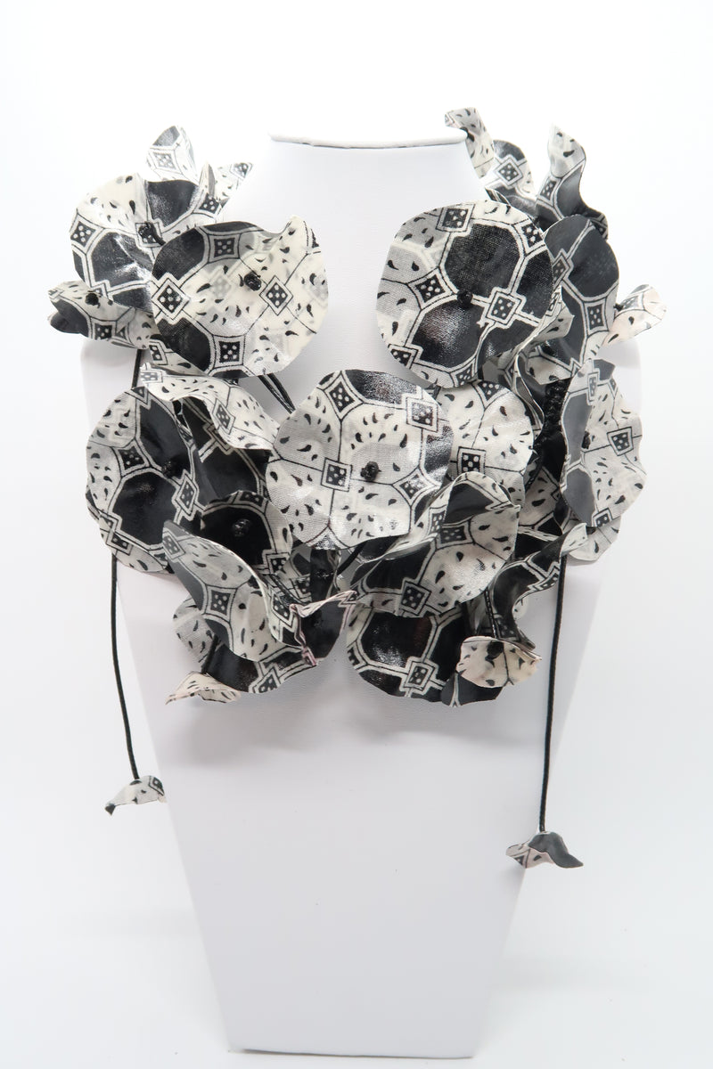 Handmade Recycled Fabric Lotus Leaves Neckalce
