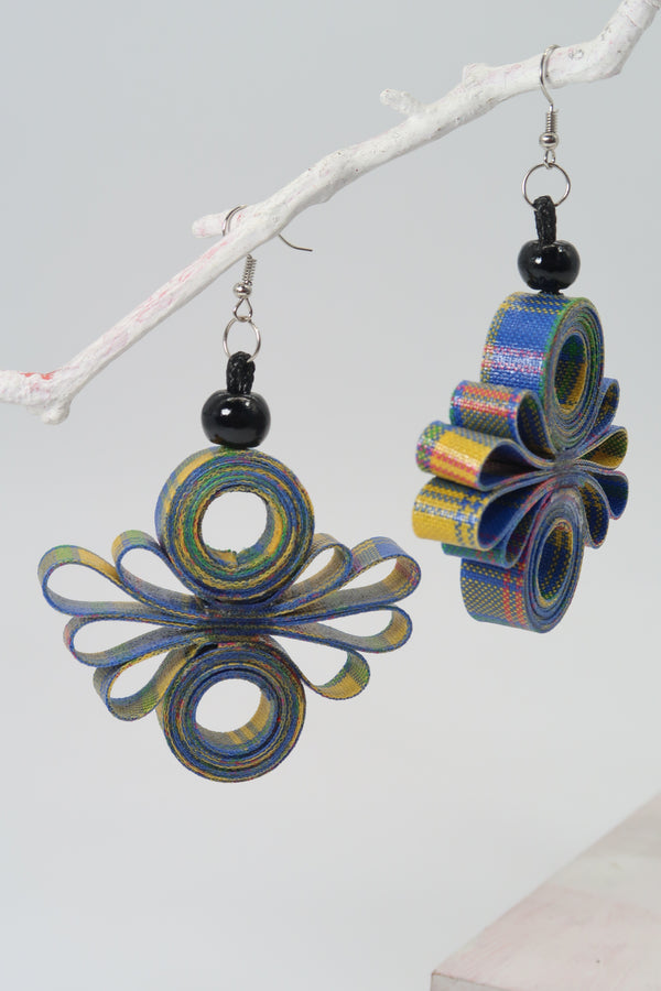 Handmade Recycled Fabric Butterfly Earrings