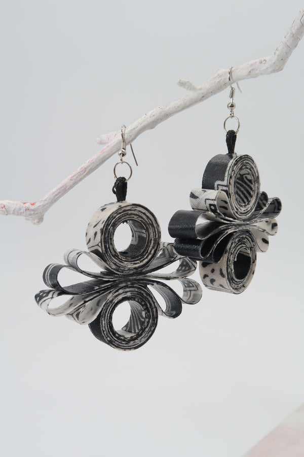 Handmade Recycled Fabric Butterfly Earrings