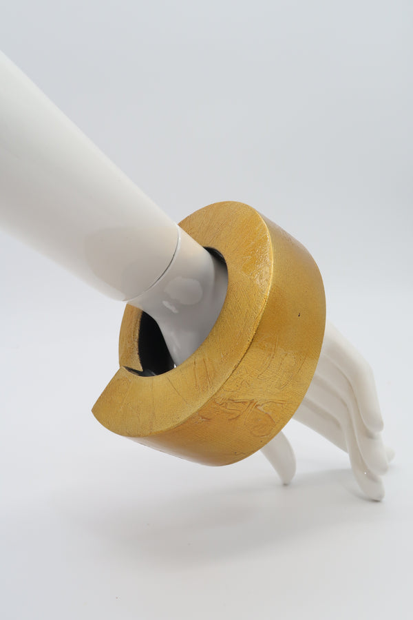 Hand Crafted Recycled wood G Shape Bangle