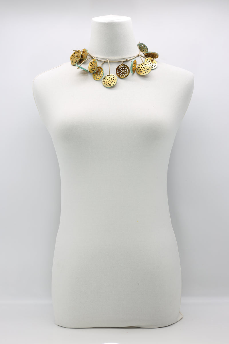 Water Lily From Recycled Coconut Shells Necklace Short - Jianhui London