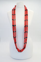3 Strand Recycled Wooden Tube Necklace