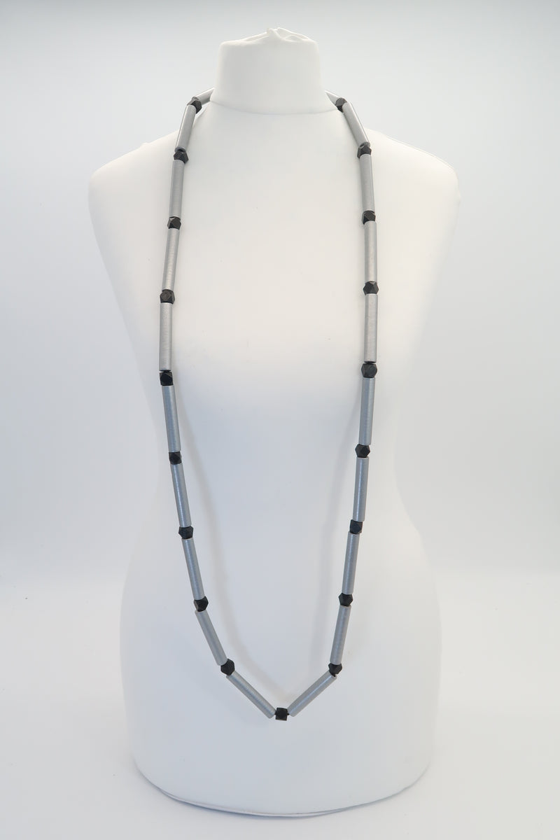 3 Strand Recycled Wooden Tube Necklace
