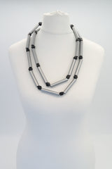 3 Strand Recycled Wooden Tube Necklace