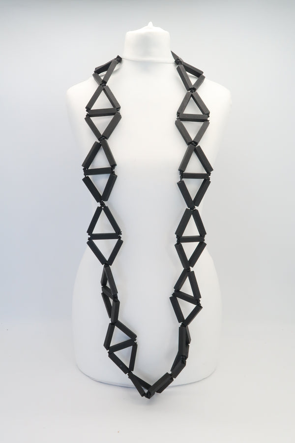 Recycled Wooden column Triangular Necklaces
