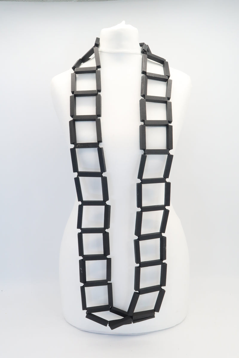 Wooden Square Ladder Necklace