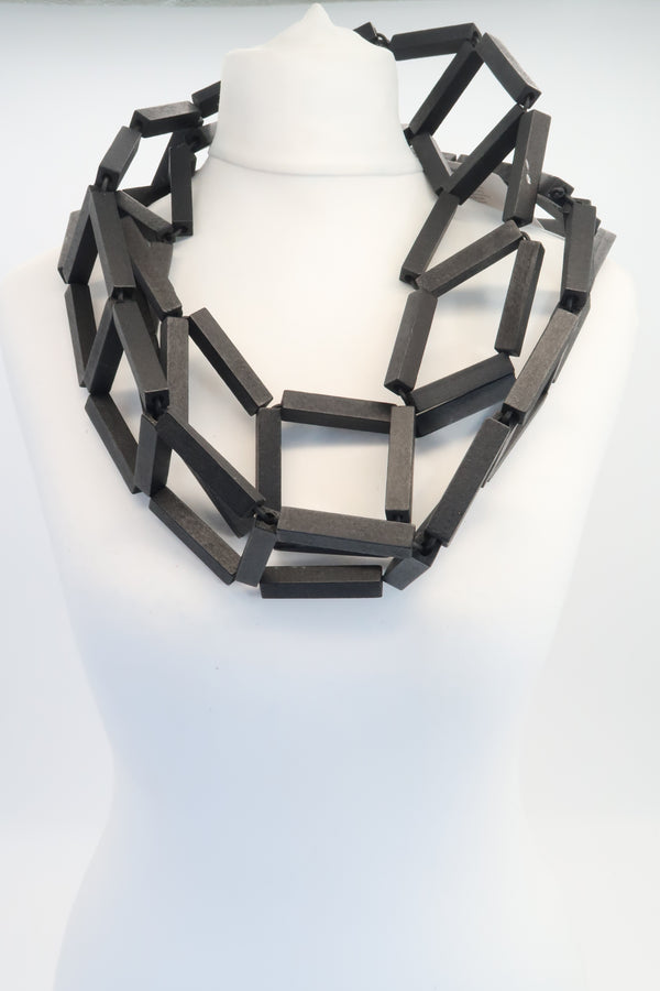 Wooden Square Ladder Necklace