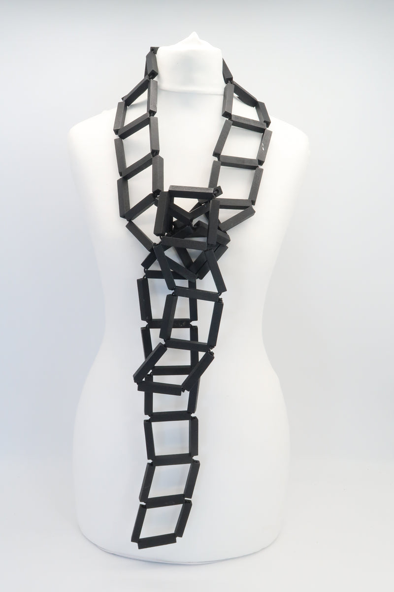 Wooden Square Ladder Necklace