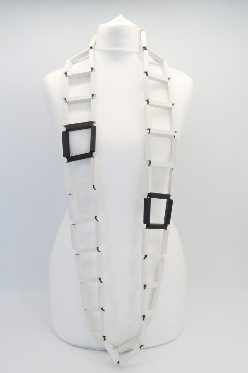 Wooden Square Ladder Necklace
