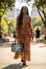 Handmade Recycled Leather Shoulder Bag – Bohemian & Artistic Design