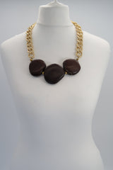 Fruit Stone With Vintage Gold Metal Chain Necklace