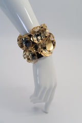 Recycled Plastic Bottles Poppy With Elastic Band Bracelet - Gilded