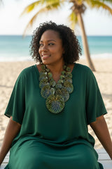 Coccoloba leaves Necklace made from recycled plastic water bottles