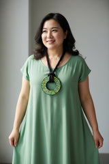 Boho Statement Mosaic Necklace or Round Bangle – Handmade Recycled Glass Art Jewelry - Medium